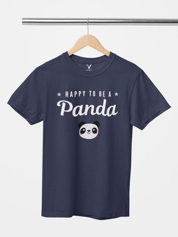 Happy To Be a Panda Design Printed Unisex T-Shirt - Image 2