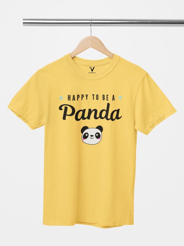 Happy To Be a Panda Design Printed Unisex T-Shirt - Image 5